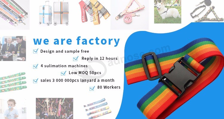 Wholesale adjustable Colorful travel Belt luggage Strap with PVC Box