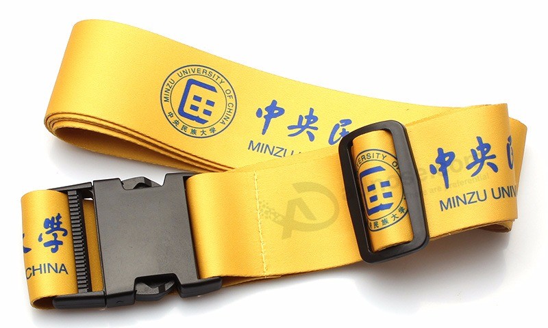 Wholesale promotional Custom made Polyester luggage Strap with Detach Buckle
