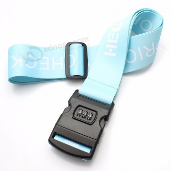 diseño personalizado de su logotipo cinturón de equipaje de impresión de transferencia de calor con bloqueo de contraseña
