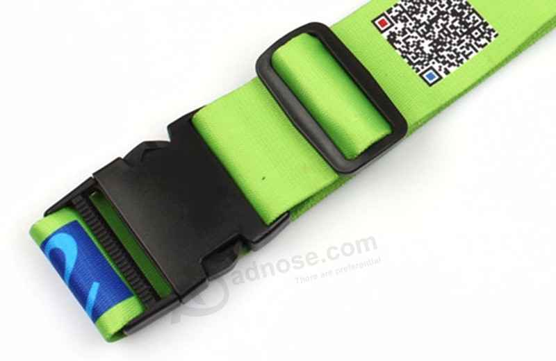 Eco friendly Polyester custom Logo luggage Belt with Breakaway Buckle