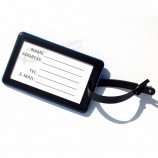 naam logo zachte PVC rubberen reisbagagelabels met plastic gesp