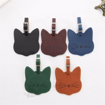 benutzerdefinierte schöne Katze Leder Koffer Gepäckanhänger Label Anhänger Handtasche Reise-Tags