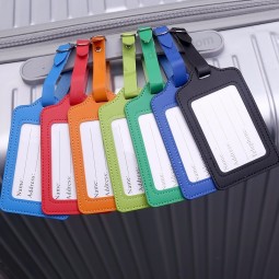 カスタムPUレザー荷物タグカバースーツケースIDアドレスホルダー