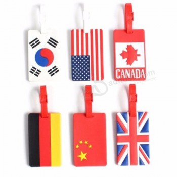 Etiqueta de equipaje de PVC personalizada imprimir la bandera nacional