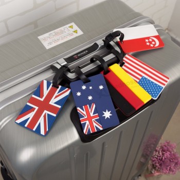 etichette per bagagli con bandiera nazionale personalizzate e all'ingrosso per prevenire la perdita di ciondoli
