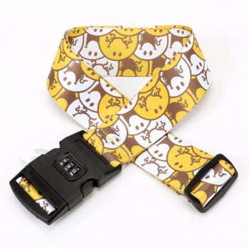 Wholesale sublimation Adjustable travelling luggage Belt strap has TSA combination lock