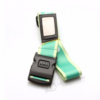 Factory direct adjustable custom luggage belt travel packing strap with coded lock
