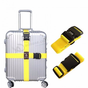 abnehmbarer Kreuz-Reisegepäckgurt Packgurte Koffer Taschen-Sicherheitsgurte mit Schloss