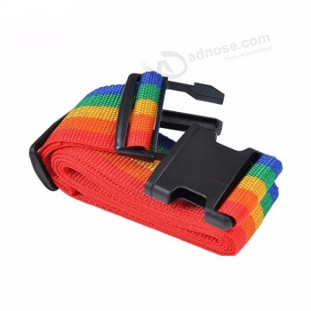hmunii contraseña de bloqueo ajustable nylon equipaje de viaje mochila Bolsa maleta maleta correas equipaje cinturón de arco iris ajustable F1-02