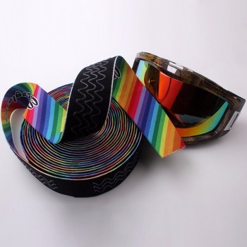 bedrukte elastische elastische elastiekjes met logo voor skibril