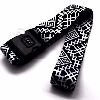 promotion custom design LOGO polyester luggage belts with lock