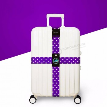 Amarre a bagagem com correias de bagagem com fivela cruzada mala de viagem ajustável