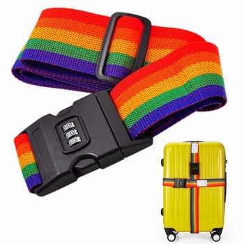 Adjustable Safety Belt with Three Digit Combination lock for Travel Luggage Suitcase