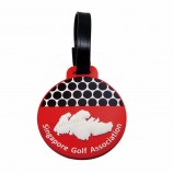 Etichetta per bagagli rotondi in golf con mappa in rilievo 3D in PVC