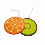 groothandel rubber PVC aangepaste oranje kiwi fruit bagagelabel