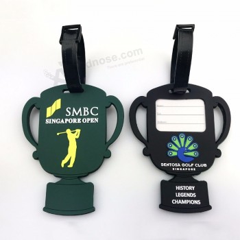 Étiquette de bagage de promotion 3d personnalisée en forme de trophée en PVC