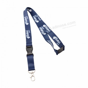 Chaveiro de cordão de poliéster barato, cordão de nylon redondo para chave com logotipo personalizado, suporte de crachá de identificação de cordão personalizado