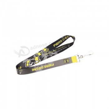 Sangle de cou de clé en polyester plat Porte-badge de carte d’identité bon marché Longe de promotion imprimée par sublimation personnalisée pour clés