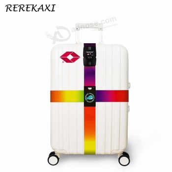 Mot de passe Serrure Bagage Sangle croisée Valise Liaison Ceinture d’emballage Trolley Bagages Polyester Bandage Accessoires de voyage