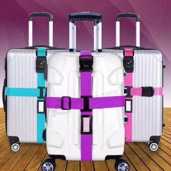 Valise de voyage ajustable Nylon 3 chiffres Mot de passe Serrure sangles de bagages