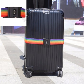 correa de equipaje correa cruzada embalaje nylon 3 dígitos contraseña bloqueo hebilla correa cinturones de equipaje