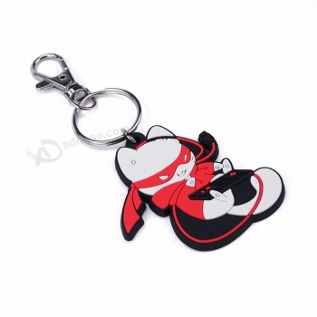 Porte-clés en PVC souple Porte-clés en caoutchouc avec étiquette en PVC