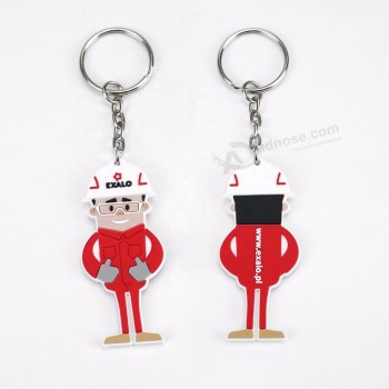 Porte-clés en caoutchouc PVC souple avec logo 3D en relief pour cadeaux promotionnels