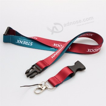 polyester zeefdruk 2 zijden bedrukt / bedrukbaar logo aangepast lanyard voor sleutels met gratis ontwerp