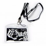 polyester smalle buisvormige halskoorden met lanyard van PVC-kaarthouder voor id-houder