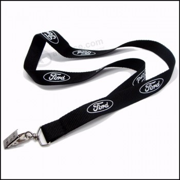 verstelbaar satijn zeefdruk / druklogo aangepast lanyard met elk logo