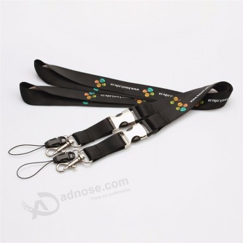 Flat Polyester Silkscreen Printed/Printing Logo Custom Lanyard with Free Sample