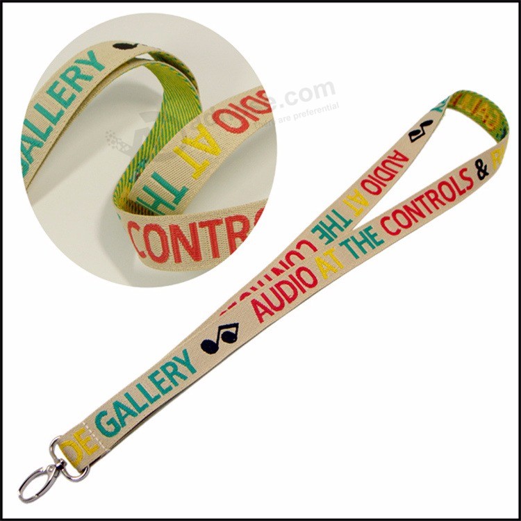 Wear Resistant Thick Woven/Jacquard/Embroidered Logo Custom Lanyard for Office