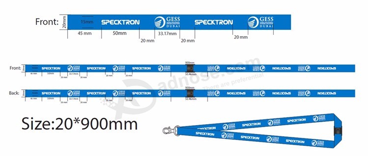 Werbegeschenk gewebt Hand gestrickt / geschaltet Logo Custom Lanyard für Mitarbeiter