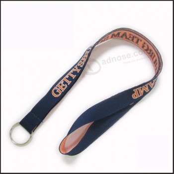 Werbegeschenk gewebt / Jacquard / geflochtenes Logo benutzerdefinierte Abzeichen Halter Lanyard für den Sport