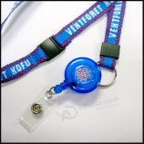 cordino porta tessere per badge personalizzato con logo retrattile / jacquard / intrecciato per eventi