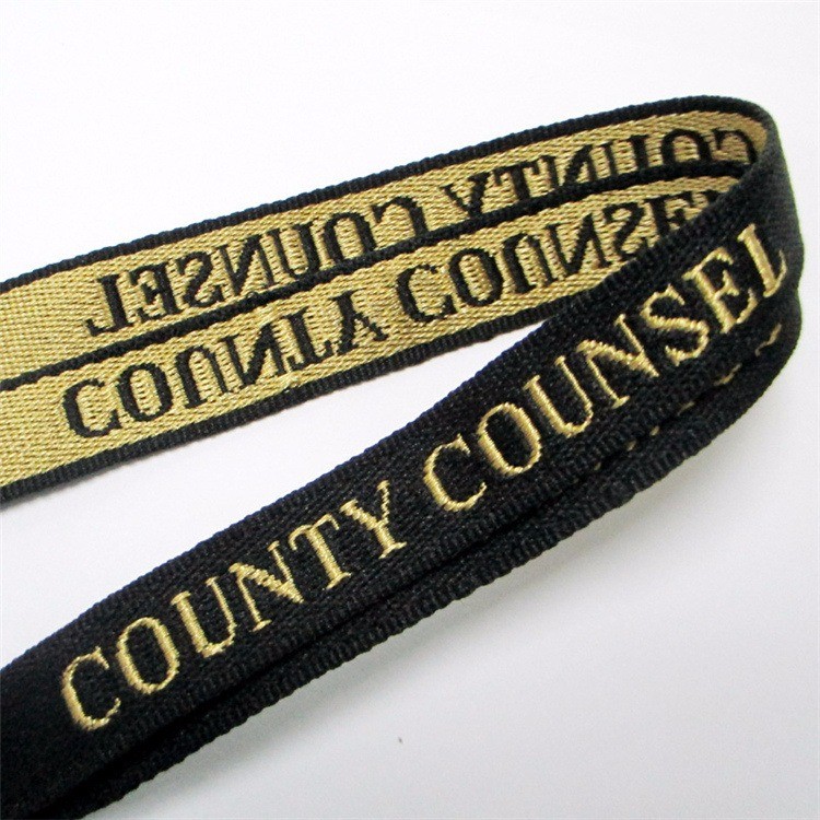Jacquard tubular / logotipo bordado Cordón personalizado para publicidad