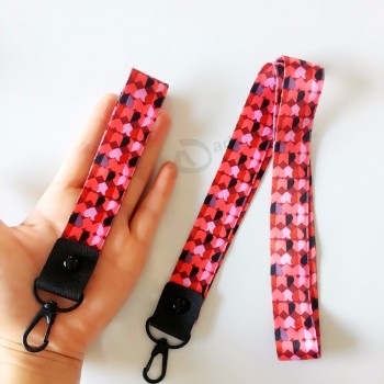 Longe de sangle de cou en mosaïque de coeur personnalisé pour clés USB