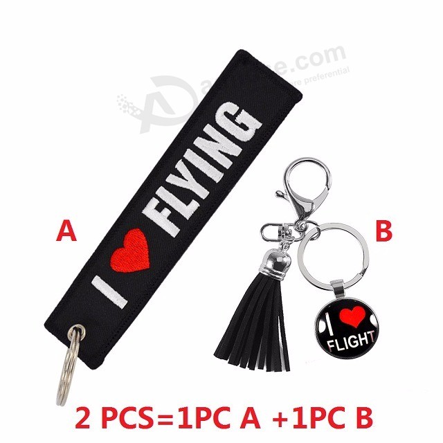 I-LOVE-FLYING-Aviator-Keychain-llavero-Mixed-2-PCS-Key-Chain-Jewelry-Embroidery-Safety-Tag-Sleutelhanger (5)
