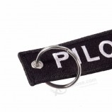 3 stks / partij borduurwerk pilot sleutelhangers voor luchtvaart geschenken OEM sleutelhanger sieraden speciale bagage Tag label sleutelhanger