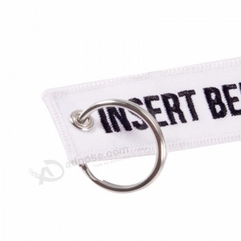 3pcs/lot Insert Avant le Vol Porte-clés Bijoux Porte-clés pour voitures et moteur porte-clés Emboridery Blanc OEM Porte-clés Sleutelhanger