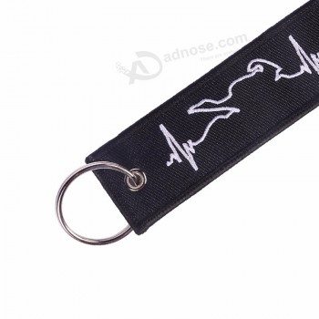 Biker Heartbeat Keychain Motorcycles and Cars Fashionable Chain Keychain for Biker Lovers Embroidery Key Fobs Fashion Jewelry