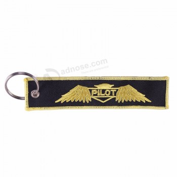 5 PCS/LOT Angel Pilot Porte-clés Broderie Pilote Porte-clés Anneau Aviation Cadeau Porte-clés Étiquette Chaveiros Atacado Porte-clés Bijoux