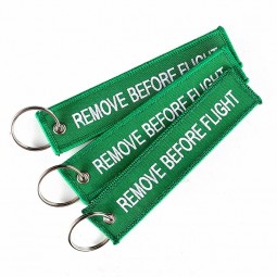 3 PCS/LOT Remove Before Flight Key Chain for Aviation Gift  Green Key Fobs OEM Keychain Jewelry for Car Embroidery Key Holder
