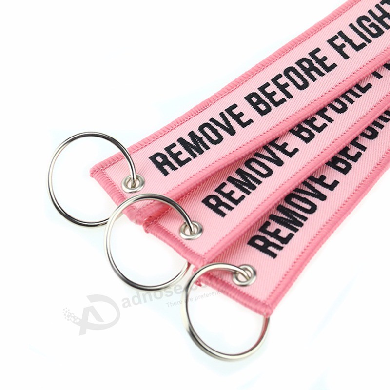 Fashion-Jewelry-Chain-Keychain-for-Cars-Motorcycles-Embroidery-Key-Chain-Pink-Key-Fob-REMOVE-BEFORE-FLIGHT
