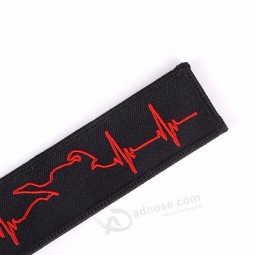 moda cool biker heartbeat llavero para motocicletas coches cadena de bordado llavero 6 5 4 3 2 puestos de N Llavero Etiqueta Llaveros