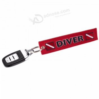 emboridery diver ketting sleutelhanger voor motorfietsen en auto's speciale bagagelabels OEM sleutelhanger mode-sieraden sleutelhanger