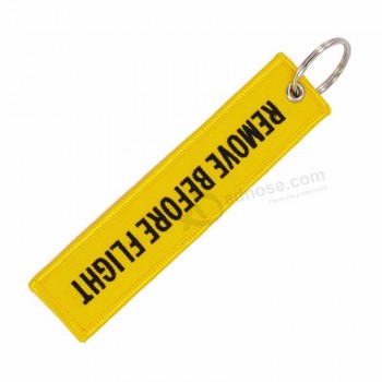 3件/多在飞行前移除黄色刺绣OEM Key中国珠宝航空标签礼物Key Fob llavero mujer chaveiro masculin