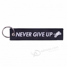 Moda chaveiro para motos e carros OEM ATV chaveiro chaveiro chaveiro bordado nunca desista do motor chaveiro llaveros