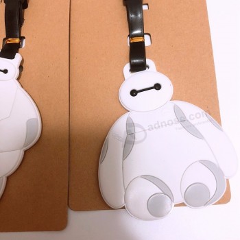 Film Baymax porte-clés en silicone blanc étiquette de bagage portable