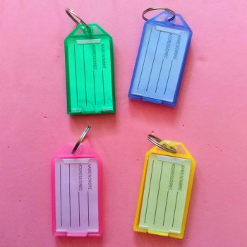 Porte-clés en plastique coloré à anneau en métal personnalisé